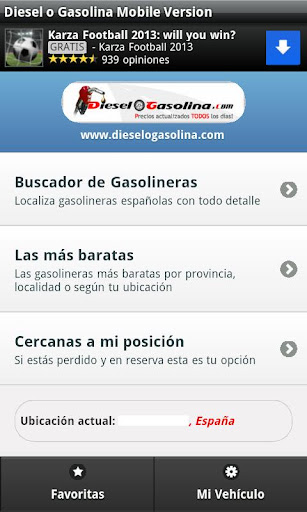 Android application Gasolineras Baratas en España screenshort