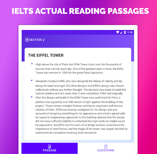 Screenshot of IELTS® Reading Tests