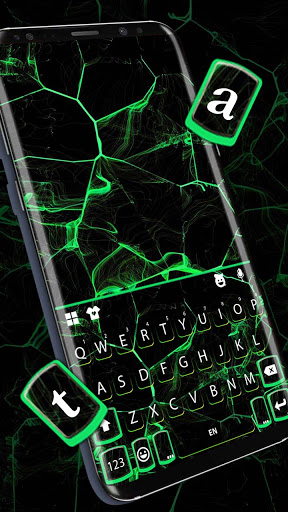 Neon Green Marble Keyboard Bac Screen 2