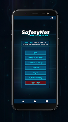 Android application SafetyNet - Bitka za sigurnost screenshort