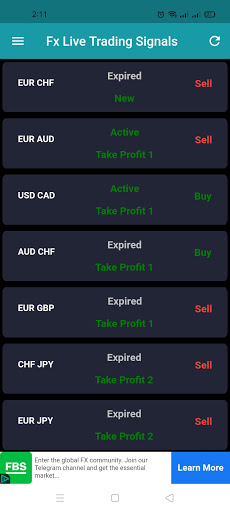 Android application Forex Live Trading Signals screenshort