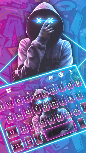 Android application Neon Mask Man Keyboard Backgro screenshort