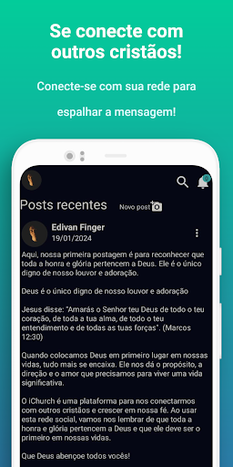 Android application iChurch - Rede social cristã screenshort