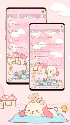 SMS Theme Rabbit Fluffy Pink