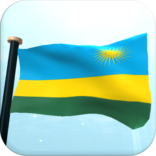 Rwanda Flag 3D Free Wallpaper  Icon