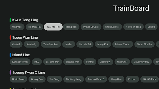 Android application TrainBoard for TV screenshort
