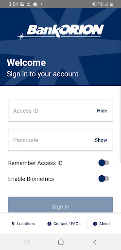 BankORION Mobile Screen 2