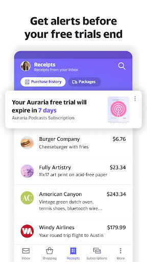 Yahoo Mail app update makes it easier to manage receipts and track