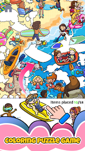 Sticker book & coloring puzzle