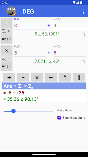 Easy Complex Number Calculator Screen 3