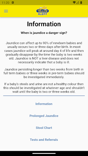 Android application Yellow Alert screenshort