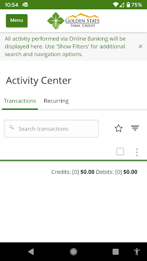 GSFC eBanking App Screen 3