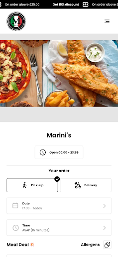 Android application Marini's - Glasgow screenshort