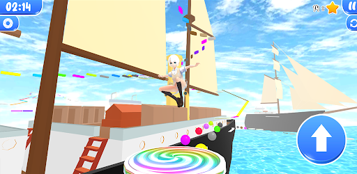 Cute girl parkour obby on ship Screen 3
