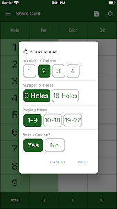 EasyScore Golf Scorecard