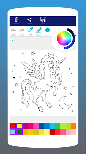 Rainbow Unicorn Coloring Book Screen 2