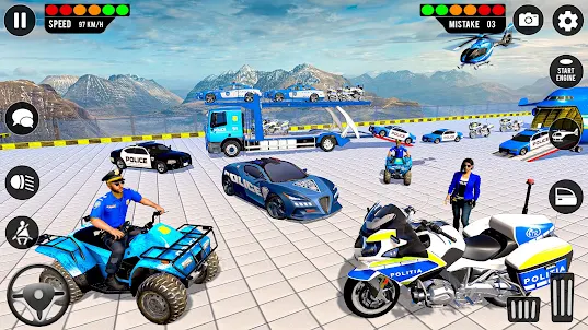 让我们将警车安全地转移到运输游戏中的目的地.