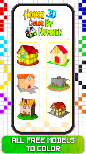 Android application House Voxel Color by Number 3D screenshort