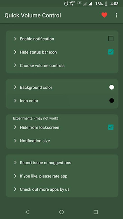Volume in notification bar - 1.3 - (Android)