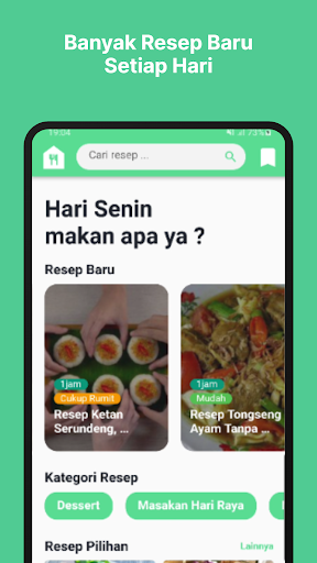 Android application Perpustakaan Resep Makanan screenshort