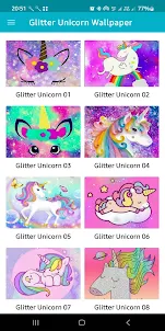 Cute Glitter Unicorn Wallpaper