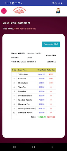 CJM Students App Screen 2