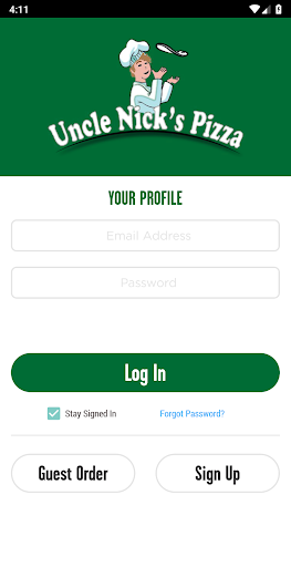 Android application Uncle Nick's Pizza screenshort