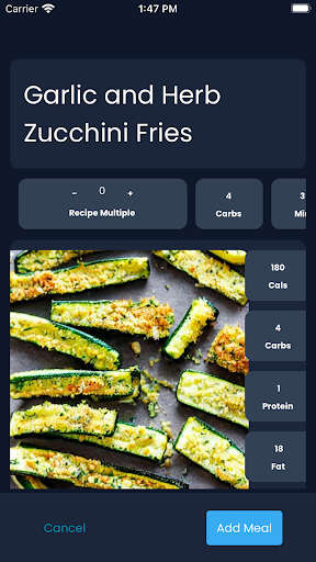 FuelFood.io: Meal Planner Screen 2
