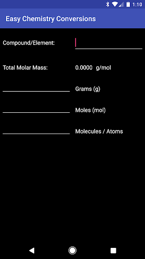 Android application Easy Chemistry Conversions screenshort