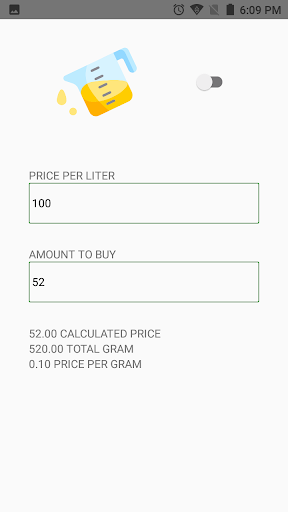 Weight and Price Calculator Screen 3
