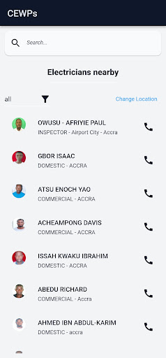 Android application Certified Electricians GH screenshort