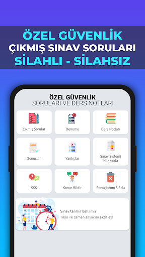 Android application Özel Güvenlik Sınav Soruları screenshort