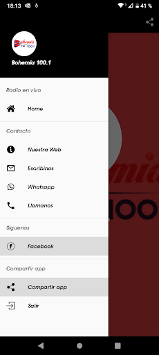 Android application Bohemia 100.1 screenshort