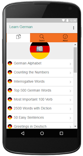 Android application Basic German Learning screenshort