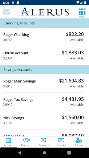 Alerus - Mobile Banking Screen 2