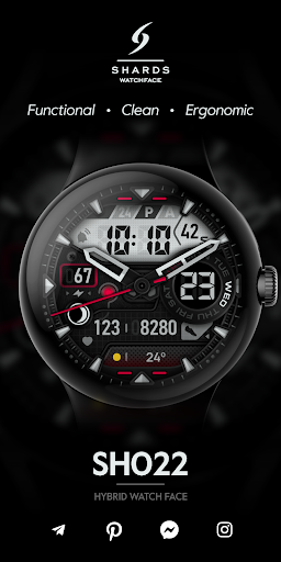SH022 Watch Face, WearOS watch screenshot 0