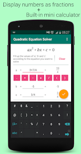 Екранна снимка за решаване на квадратни уравнения PRO