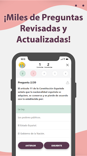 Opositores.net - App de Test Screen 3