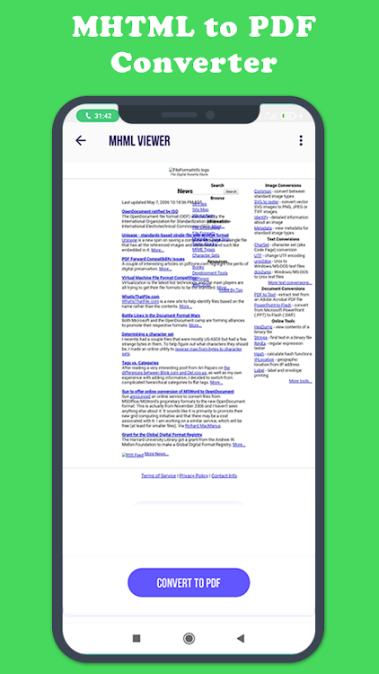 Mata Senado métrico MHTML To PDF Converter de Infinity Apps LLC - (Android Aplicaciones) —  AppAgg