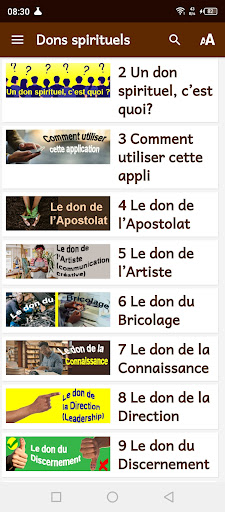 Android application Dons spirituels screenshort