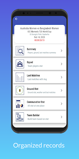 CricInclusive: Fantasy teams Screen 2