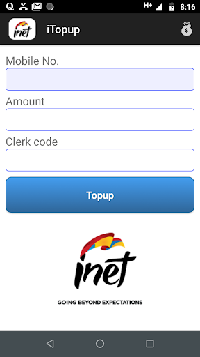 Android application iTopup screenshort