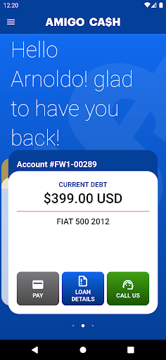 Android application AmigoCash screenshort