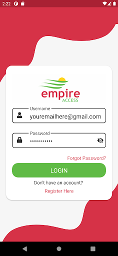 Android application EmpireAccess screenshort