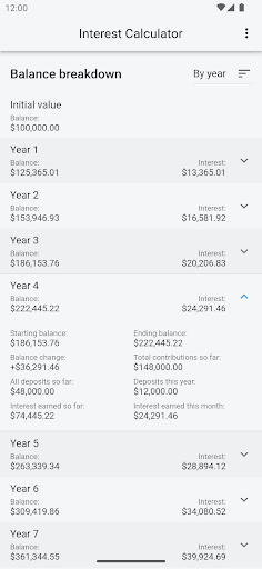 Compound Interest Calculator Screen 3