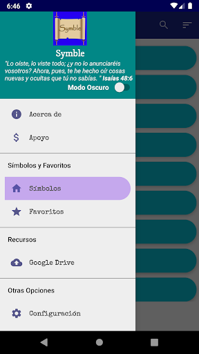 Android application Symble: Símbolos Bíblicos screenshort