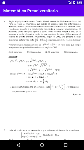 Matemática Preuniversitario Screen 3