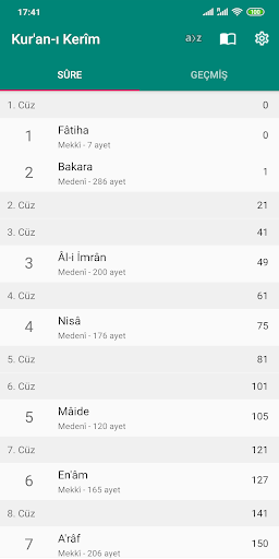 Android application Kur'an-ı Kerim screenshort