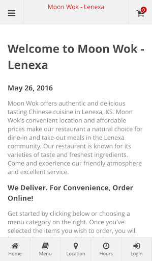 Android application Moon Wok Lenexa screenshort