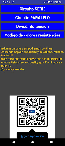 Android application Circuitos electricos screenshort